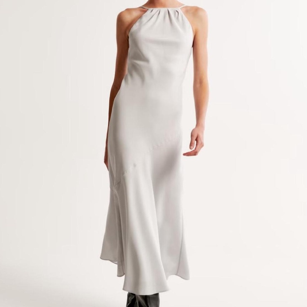 NWT Abercrombie Light Gray Long Dress size Medium